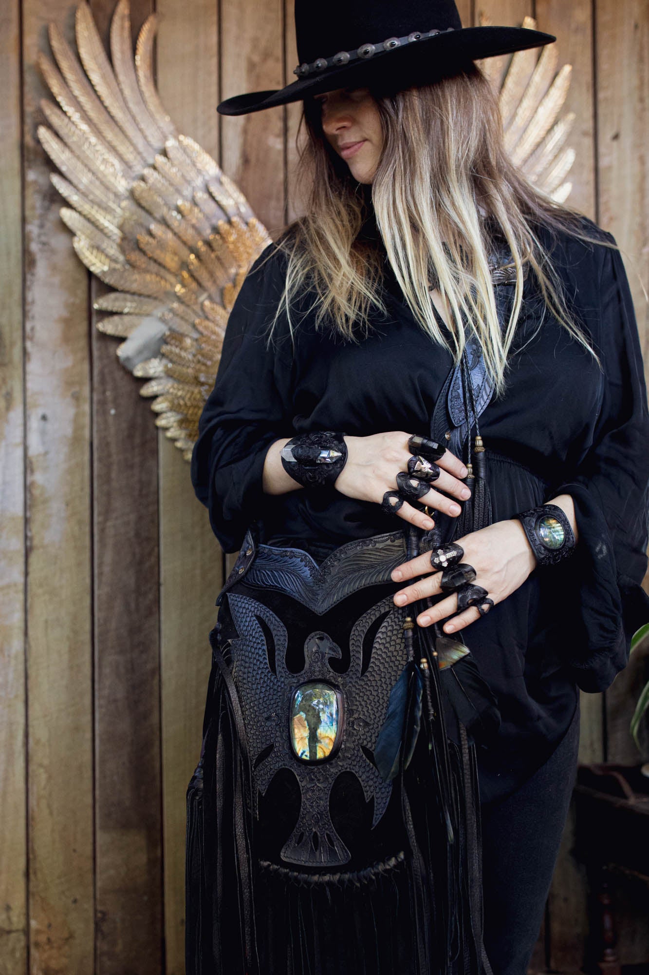 Apache Eagle Bag with Labradorite