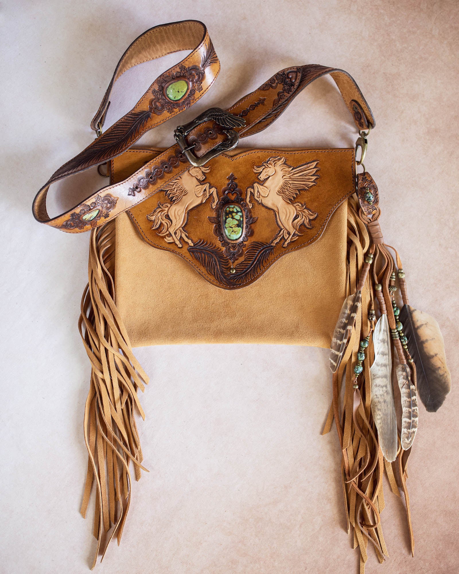 Pegasus Gypsy Wanderer Bag with Turquoise