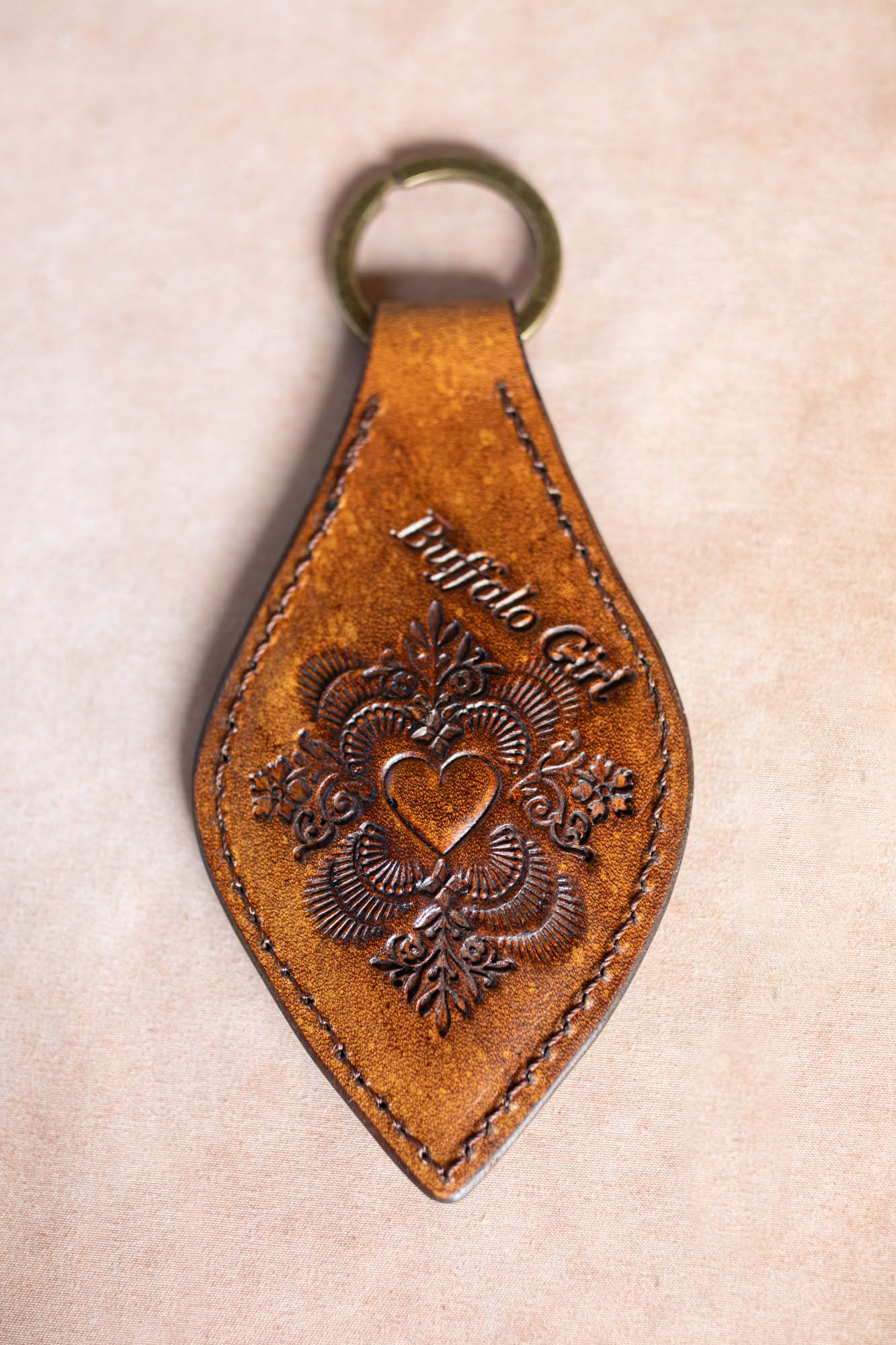 Mandala Key Ring with Chrysocolla