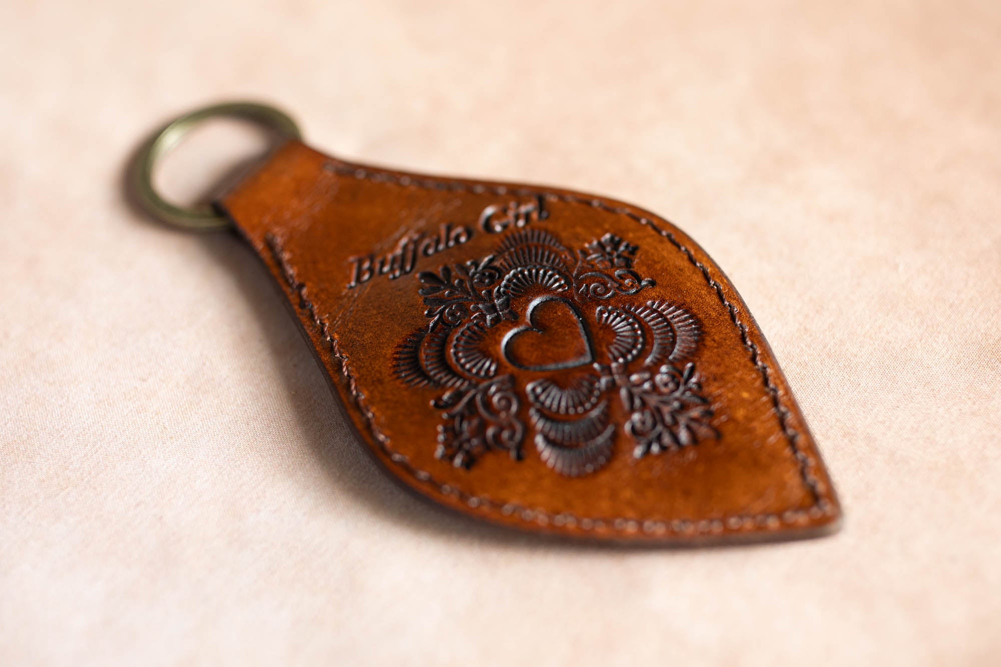 Mandala Key Ring with Chrysoprase