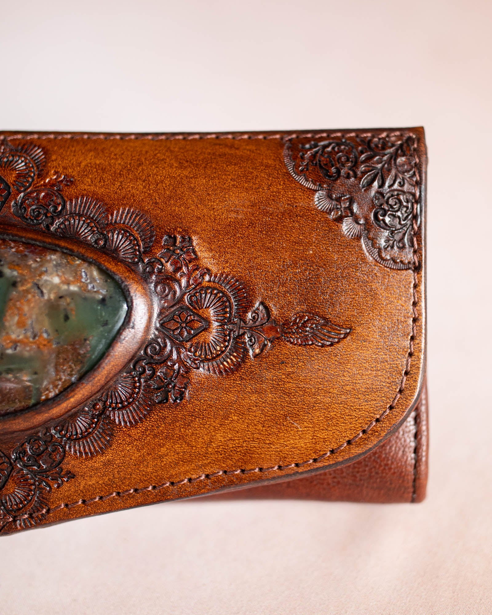 Mandala Wallet with Australian Chrysoprase