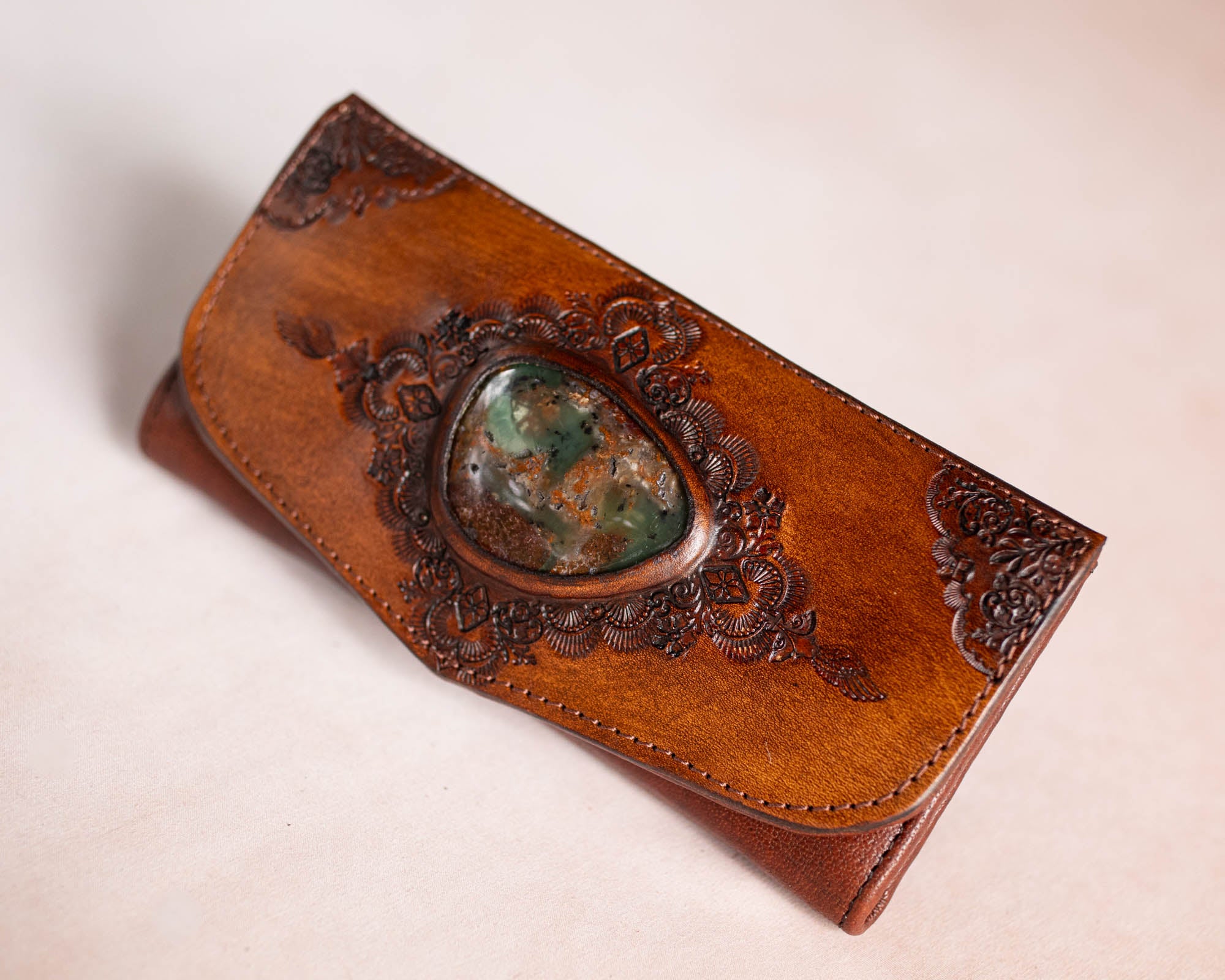 Mandala Wallet with Australian Chrysoprase
