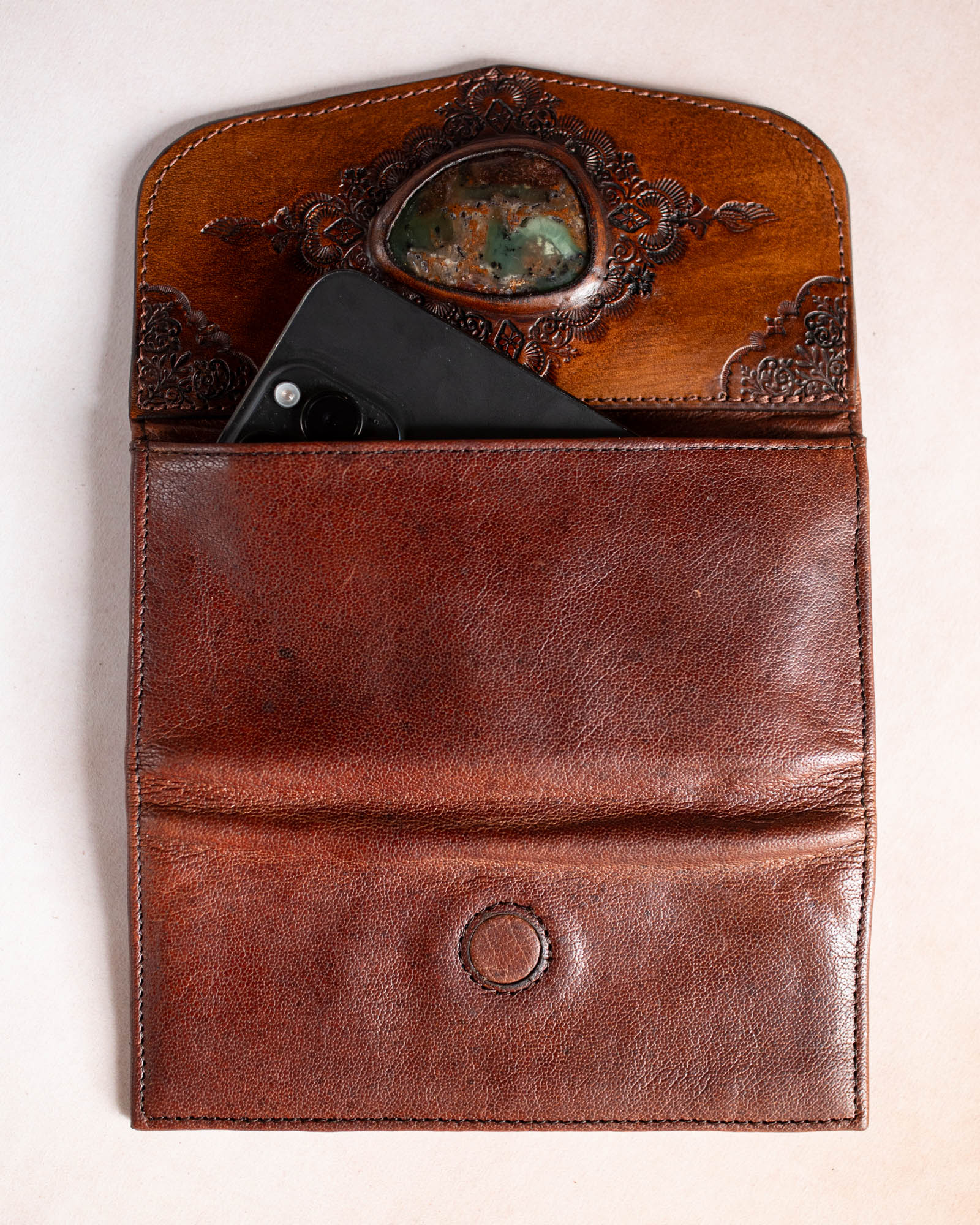 Mandala Wallet with Australian Chrysoprase