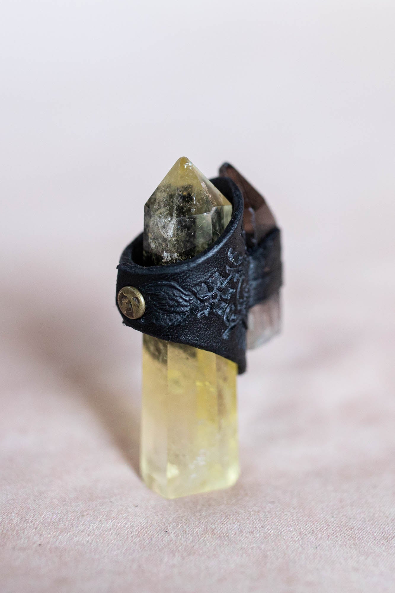 Black Magic Druid Ring with Smoky Quartz