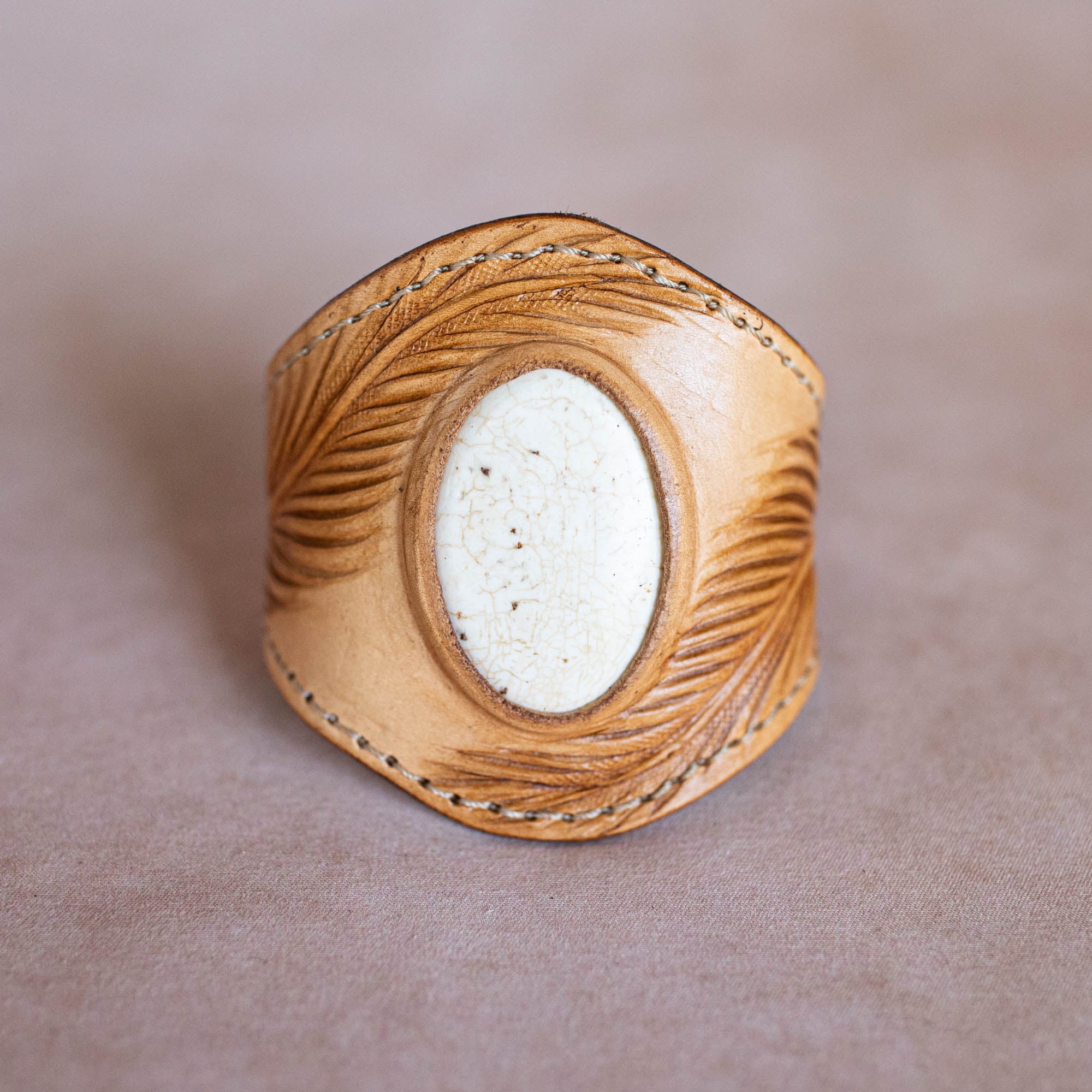 Eagle Feather Cuff with Wild Horse Magnesite