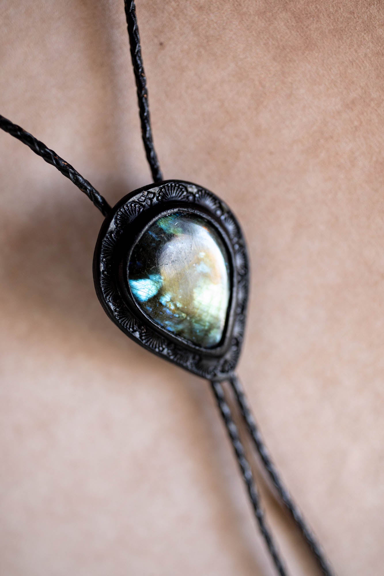 Labradorite Bolo Tie