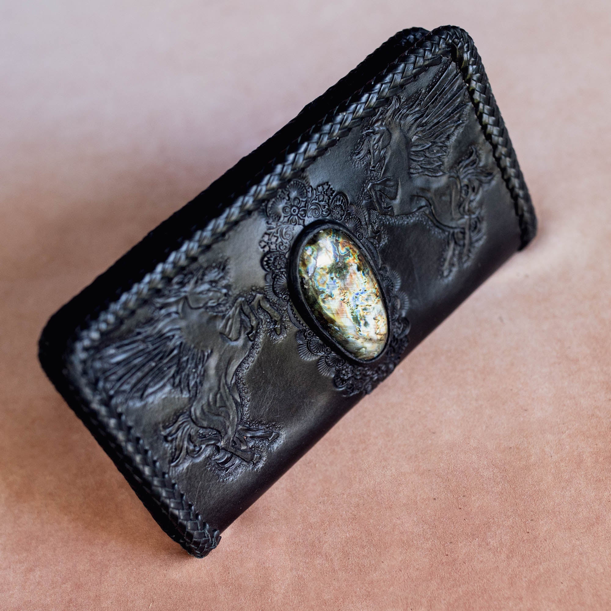 Large Pegasus Wallet with Labradorite