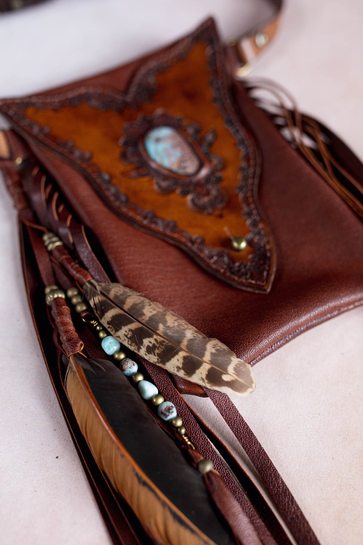 Gypsy Wanderer Phone Pouch with Larimar