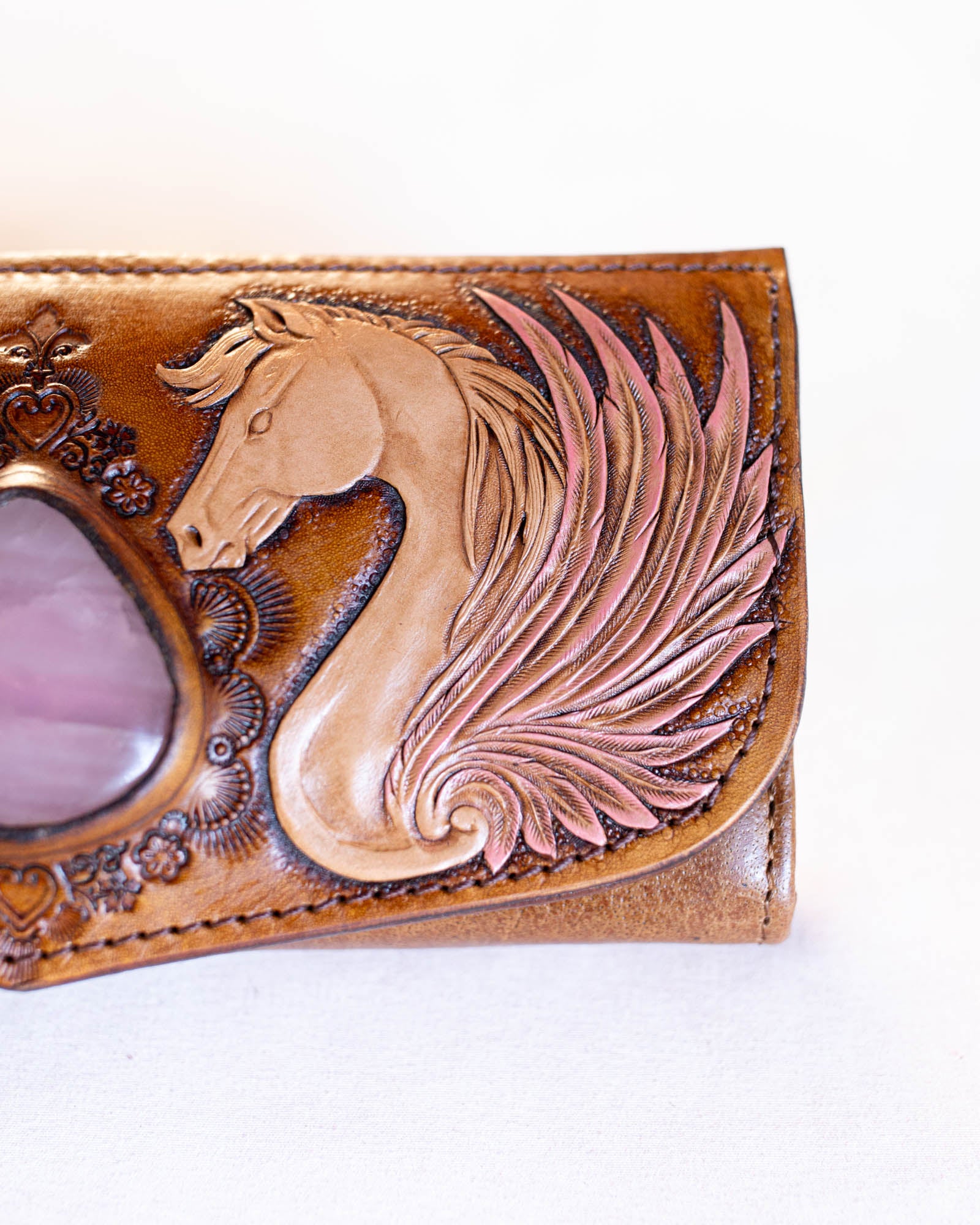 Pegasus Wallet with Rose Quartz
