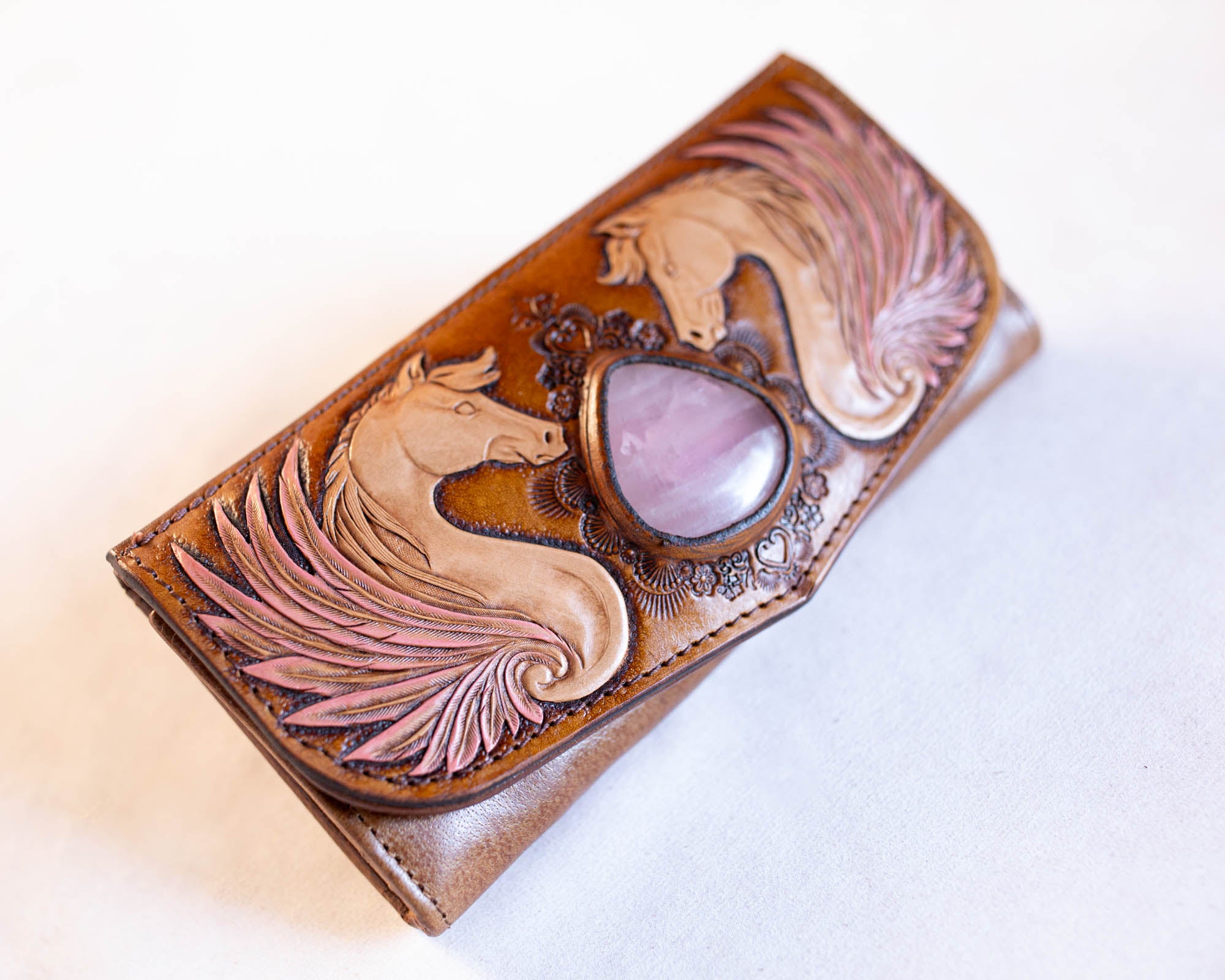 Pegasus Wallet with Rose Quartz