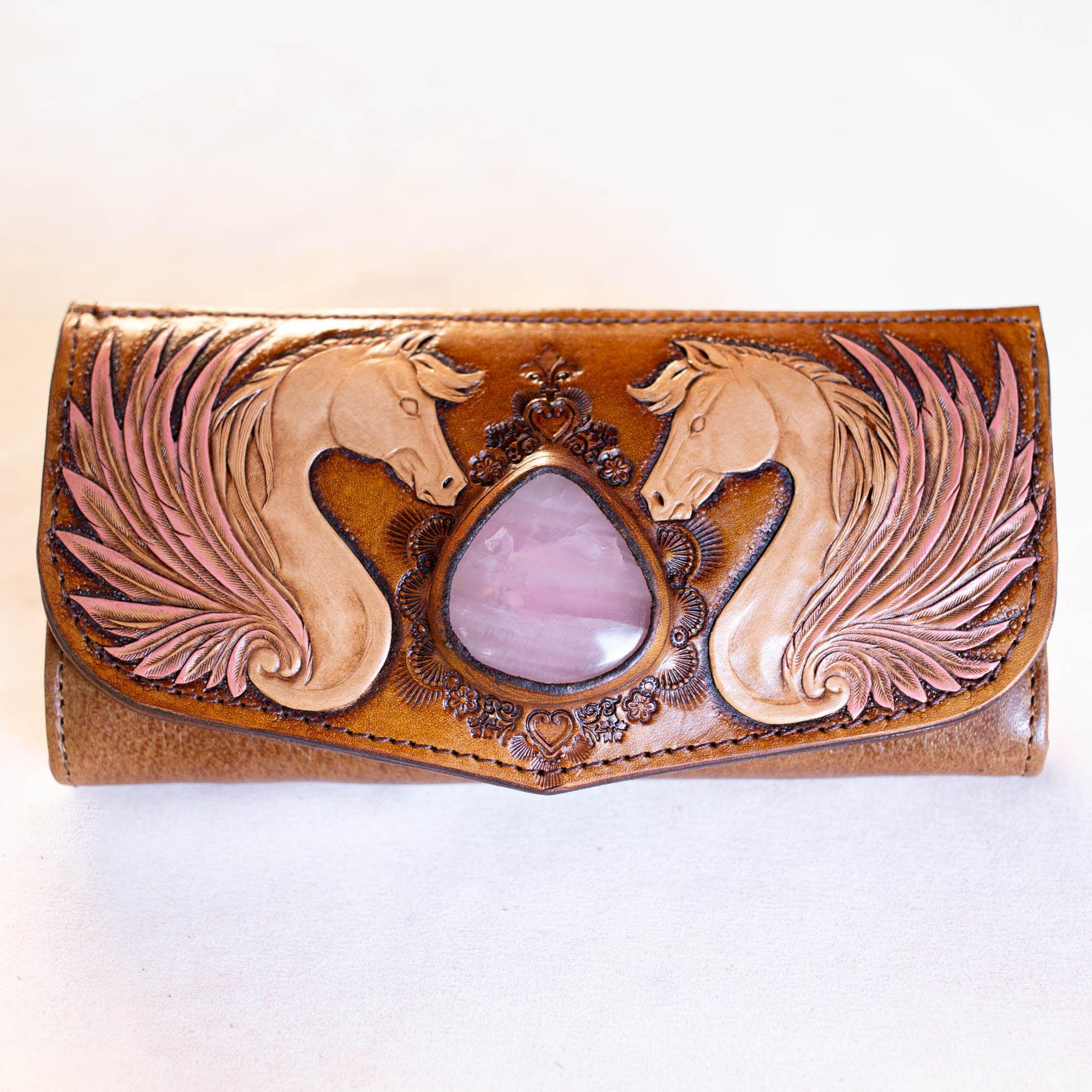Pegasus Wallet with Rose Quartz