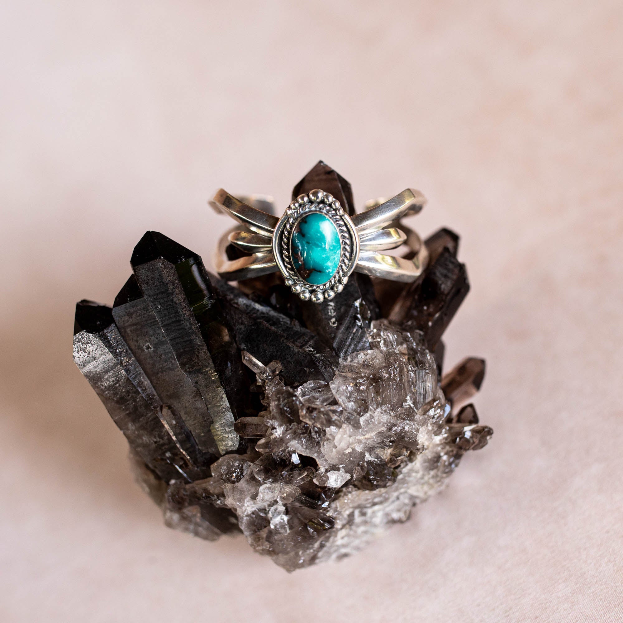 Vintage Silver Navajo Cuff with High Grade Turquoise