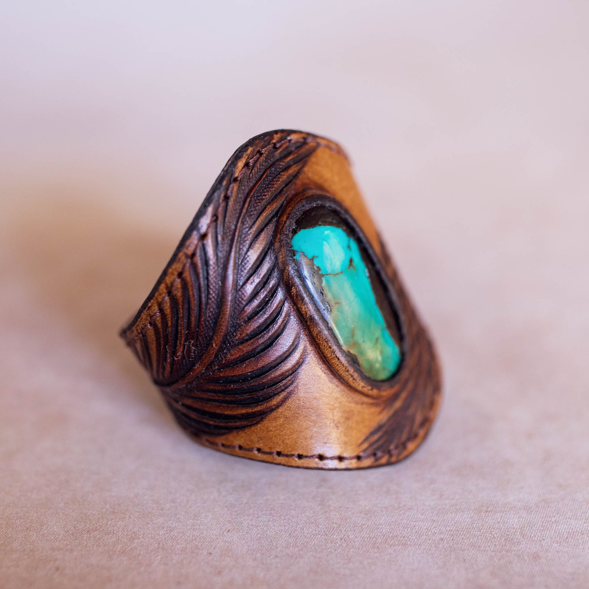 Eagle Feather Cuff with Turquoise