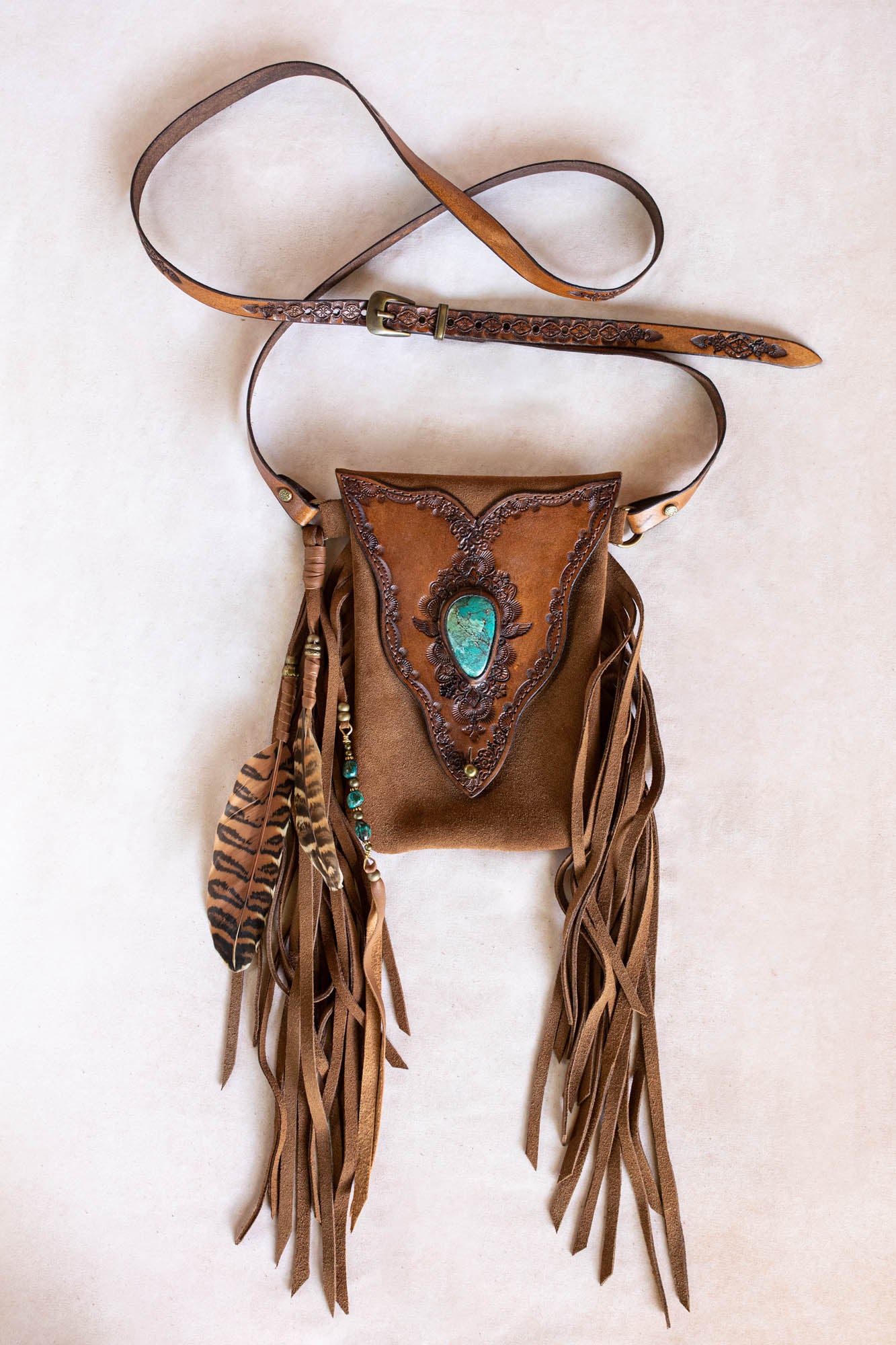 Gypsy Wanderer Phone Pouch with Turquoise