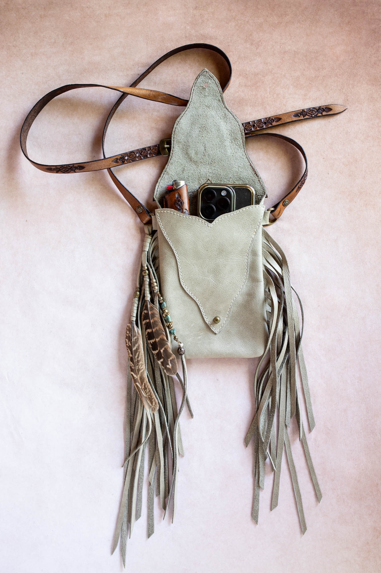 Gypsy Wanderer Phone Pouch with Turquoise