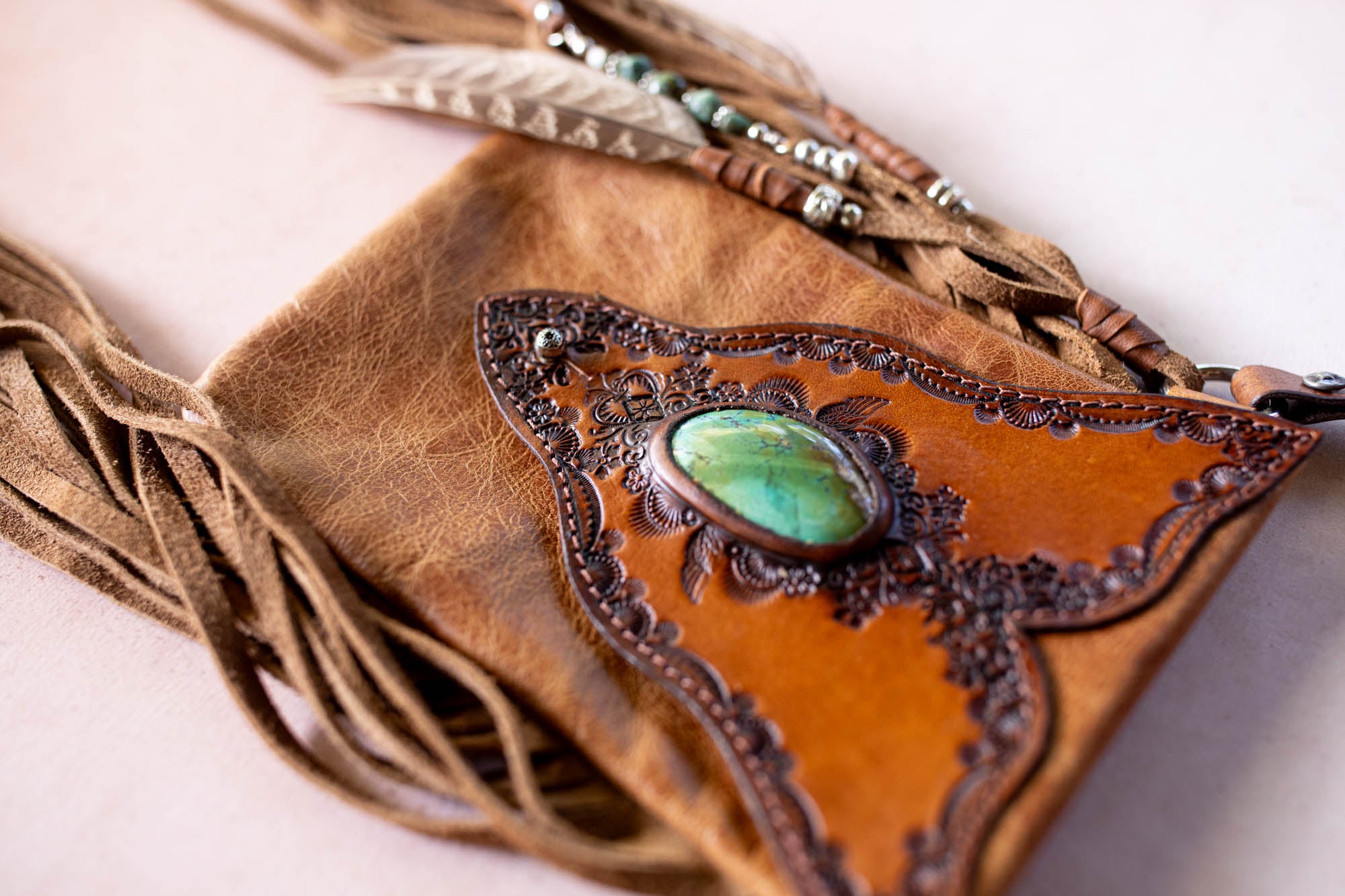 Gypsy Wanderer Phone Pouch with Turquoise