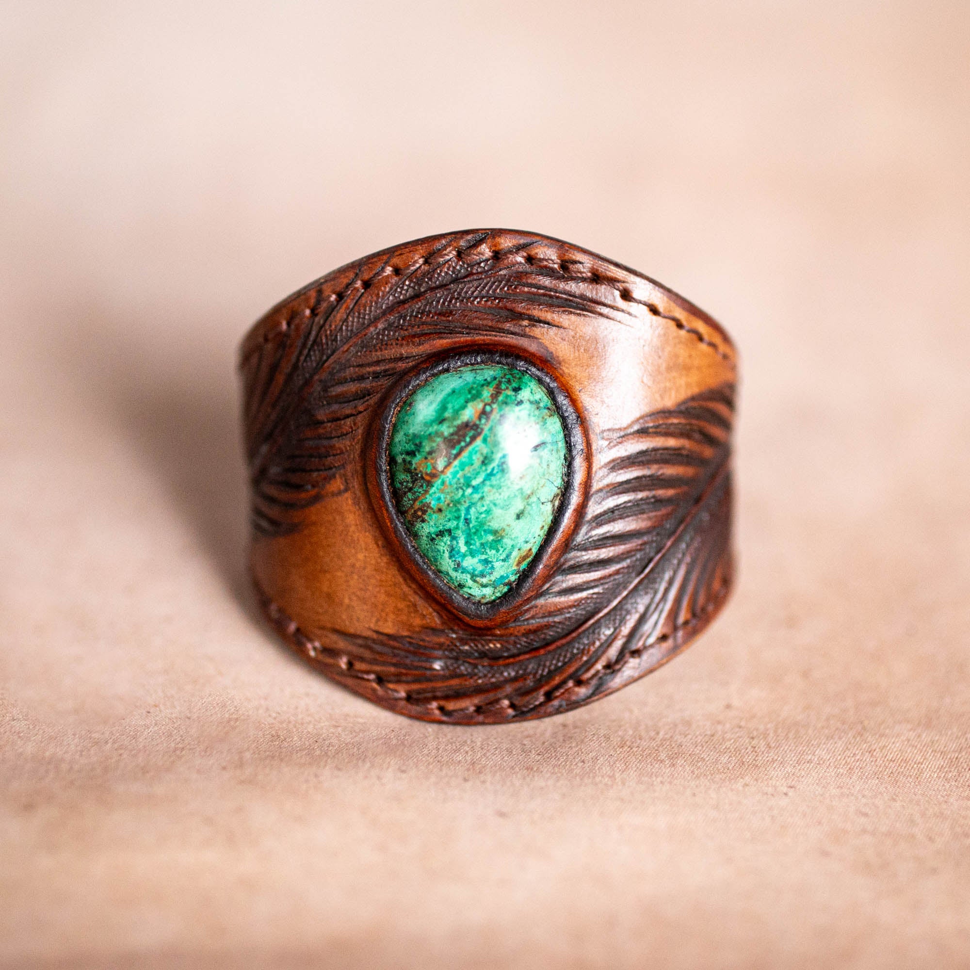 Eagle Feather Cuff with Dragon Stone