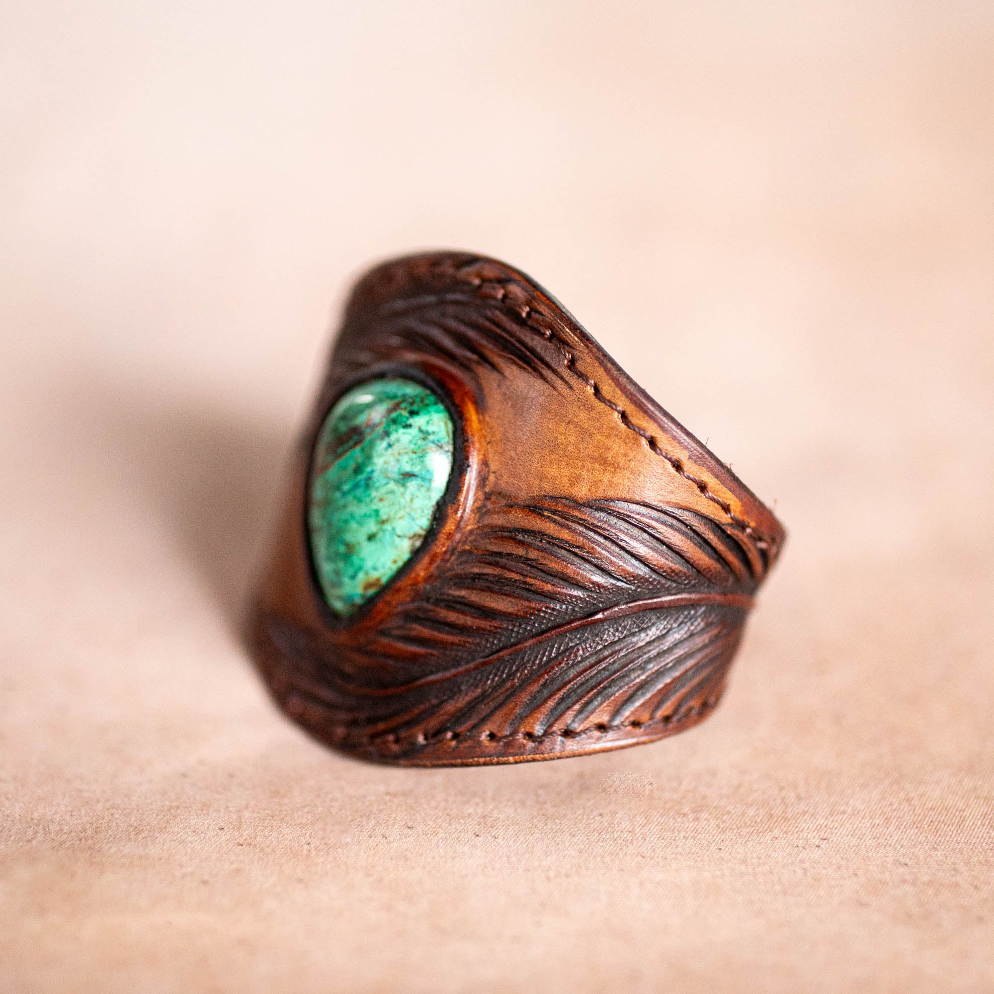 Eagle Feather Cuff with Dragon Stone