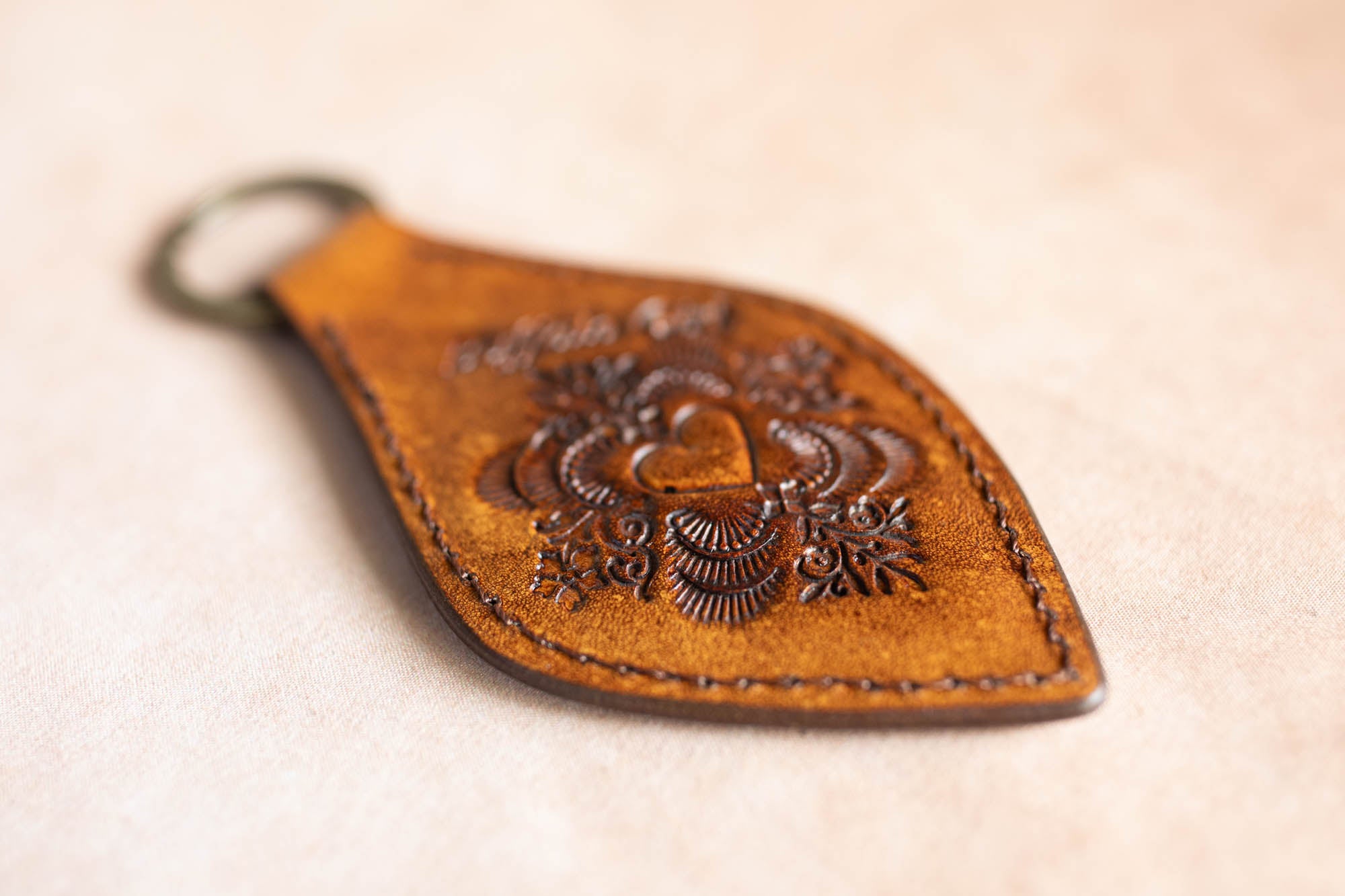 Mandala Key Ring with Chrysocolla