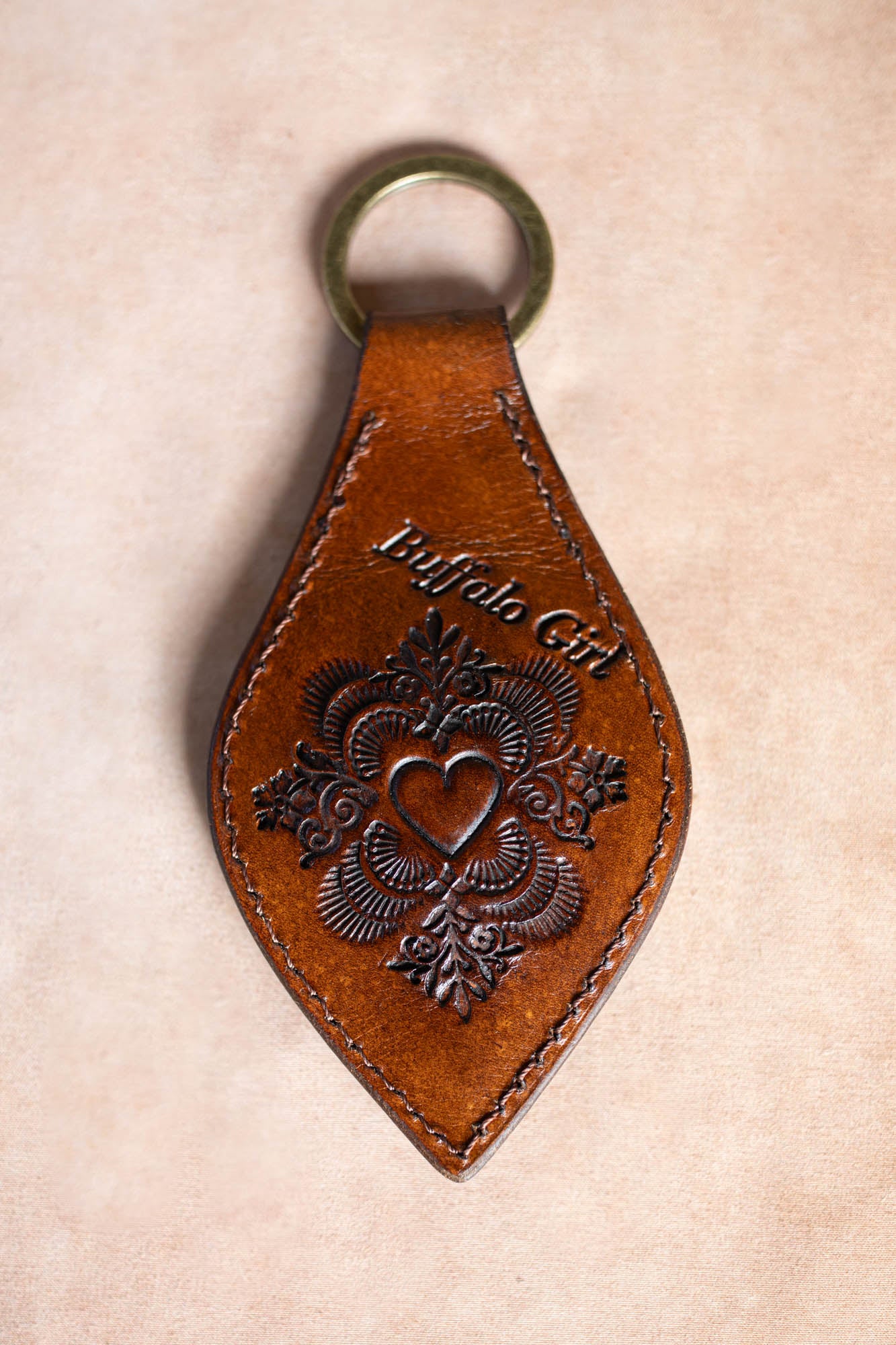 Mandala Key Ring with Chrysoprase