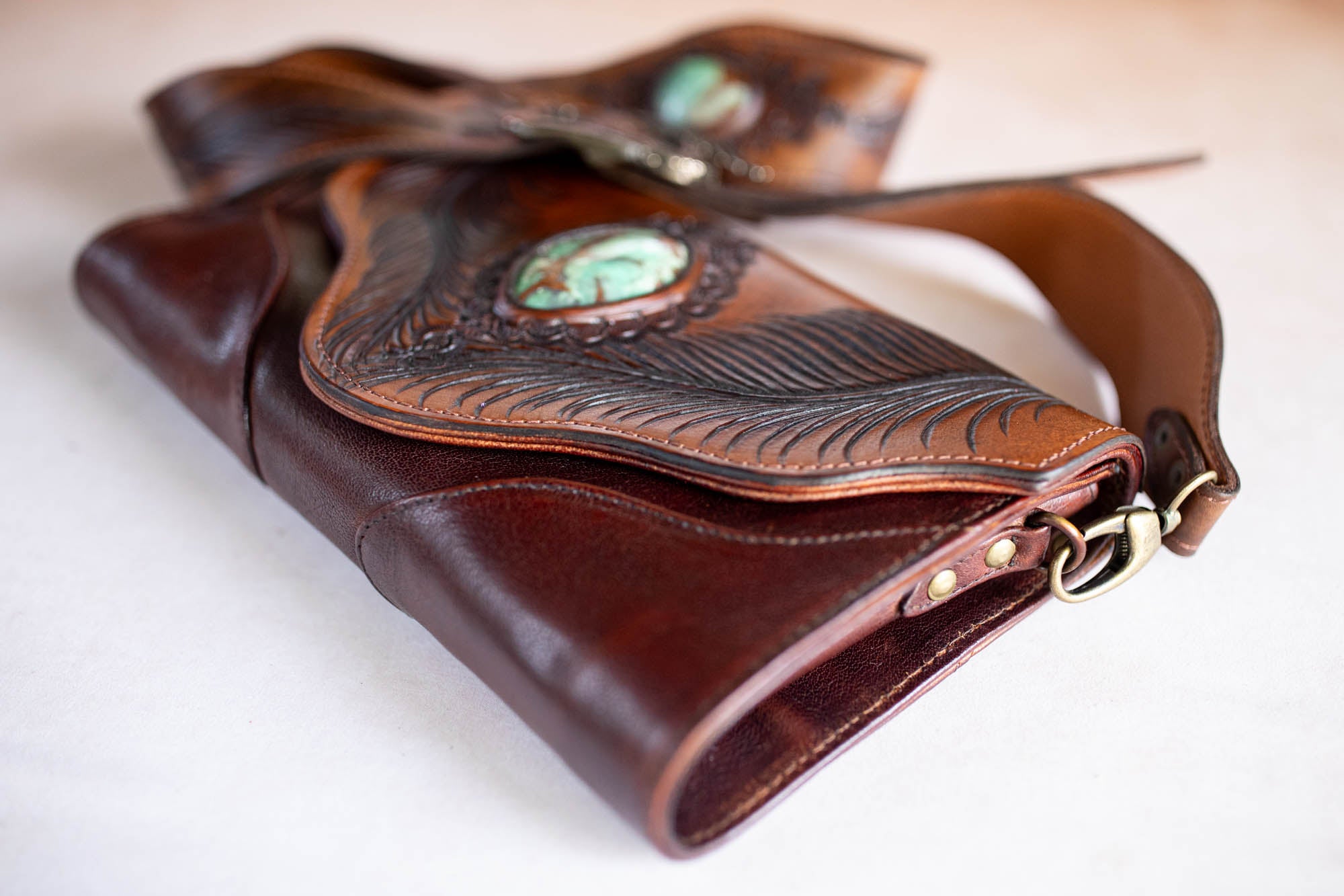 Eagle Feather Clutch with Chrysoprase