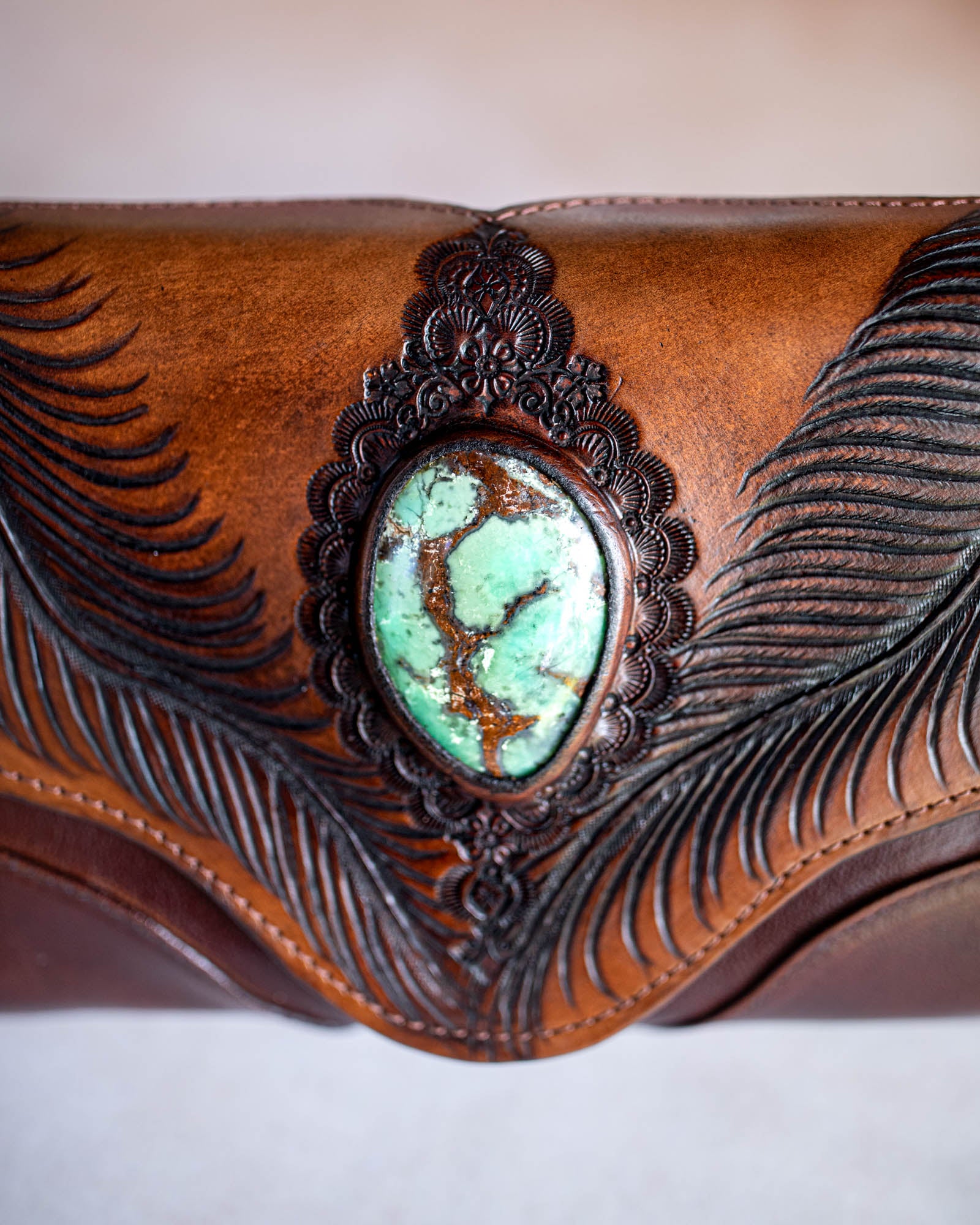 Eagle Feather Clutch with Chrysoprase