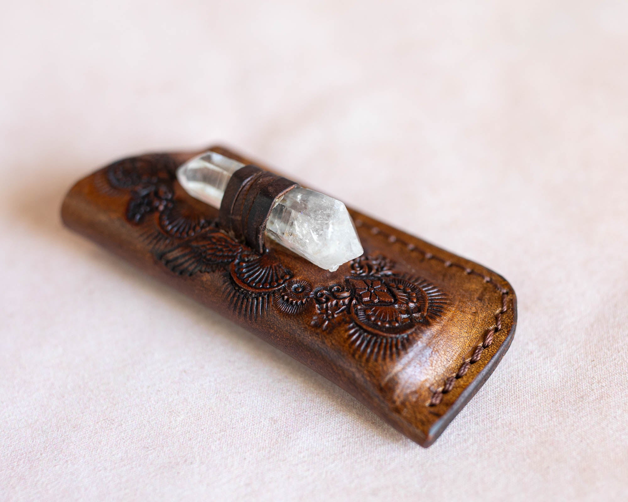 Woodstock Lighter Case with Quartz Crystal