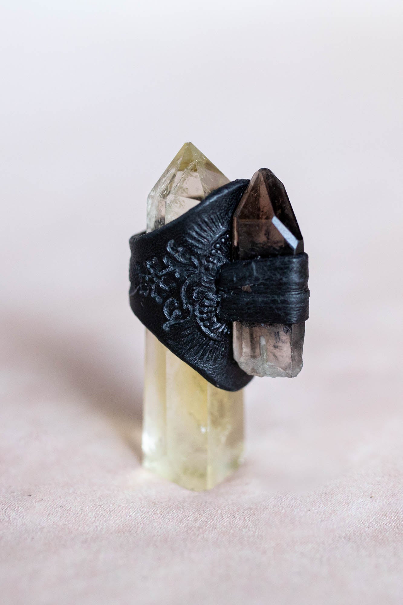Black Magic Druid Ring with Smoky Quartz