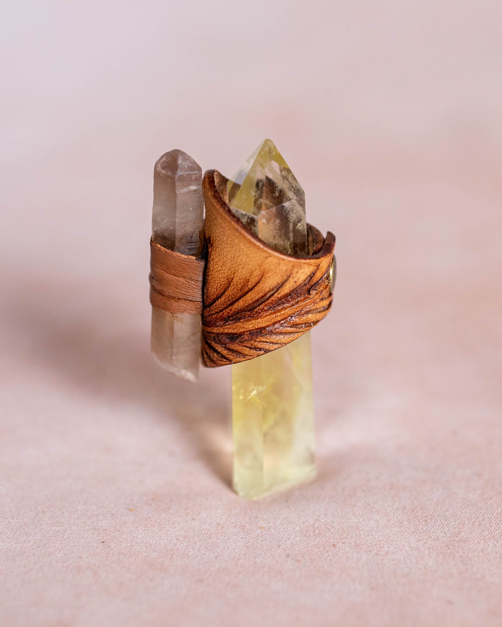 Feather Druid Ring with Citrine