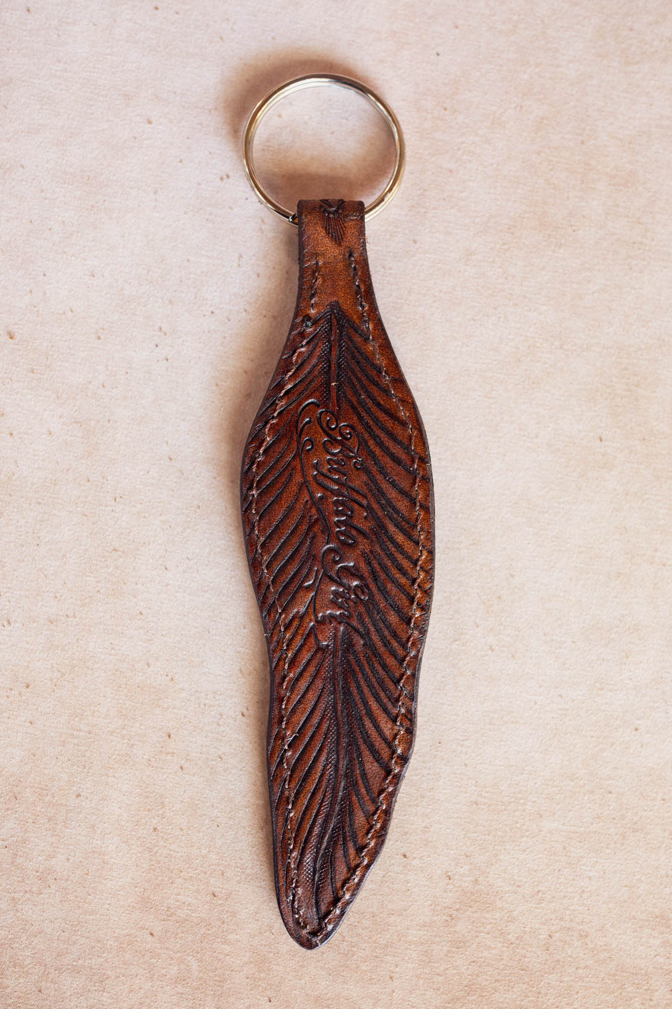 Feather Key Ring with Turquoise