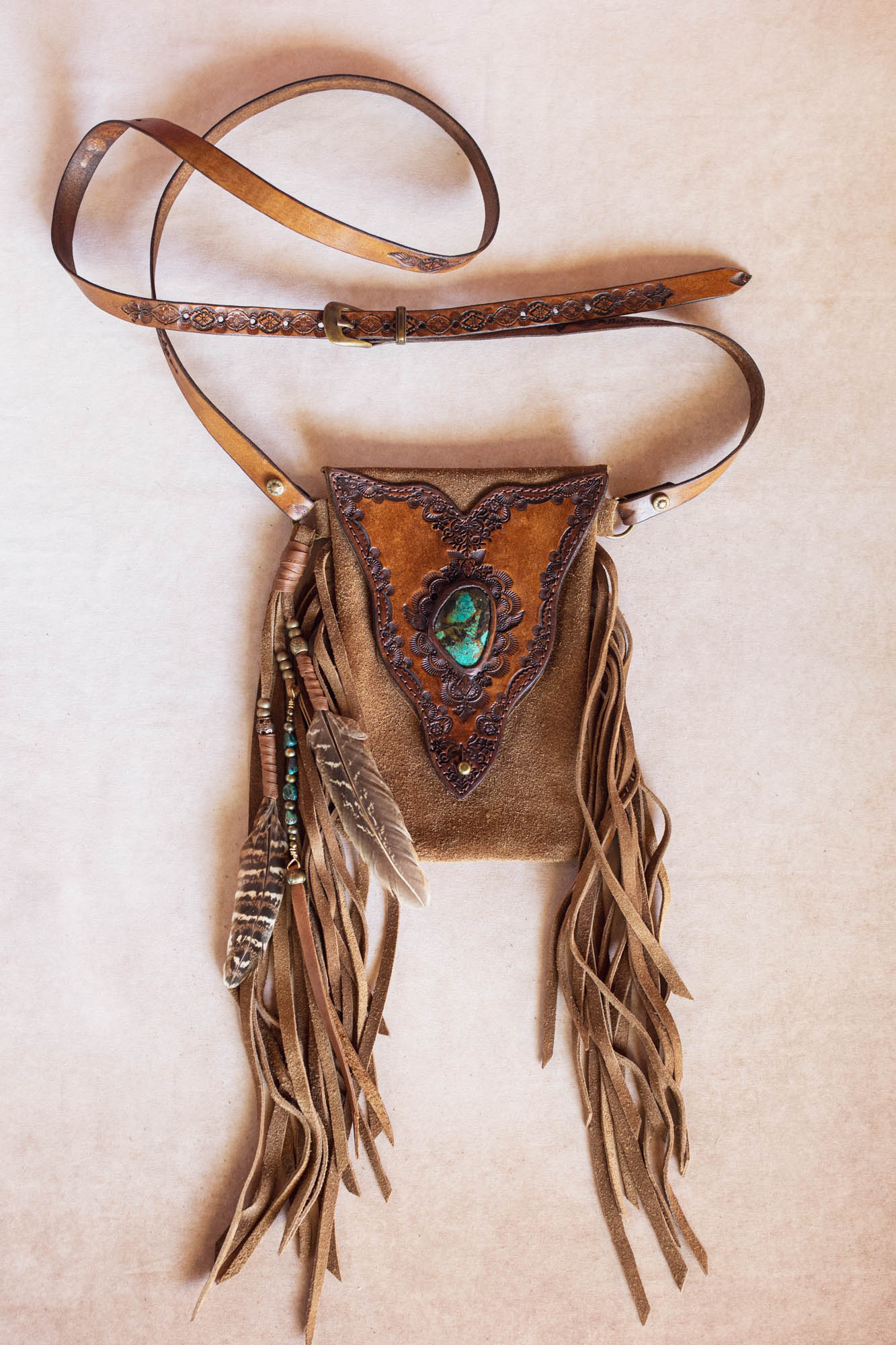 Gypsy Wanderer Phone Pouch with Turquoise