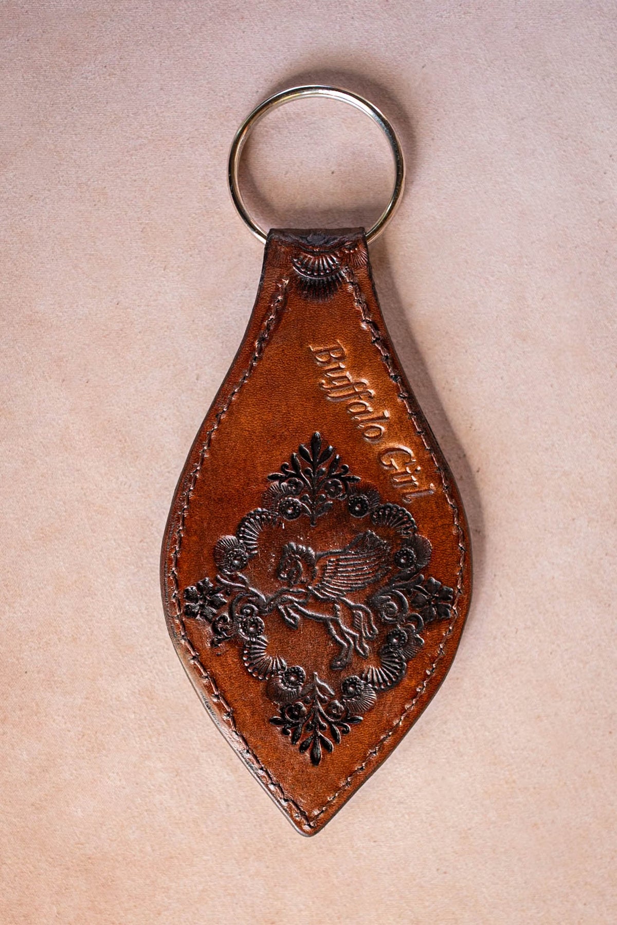 Mandala Key Ring with Chrysoprase