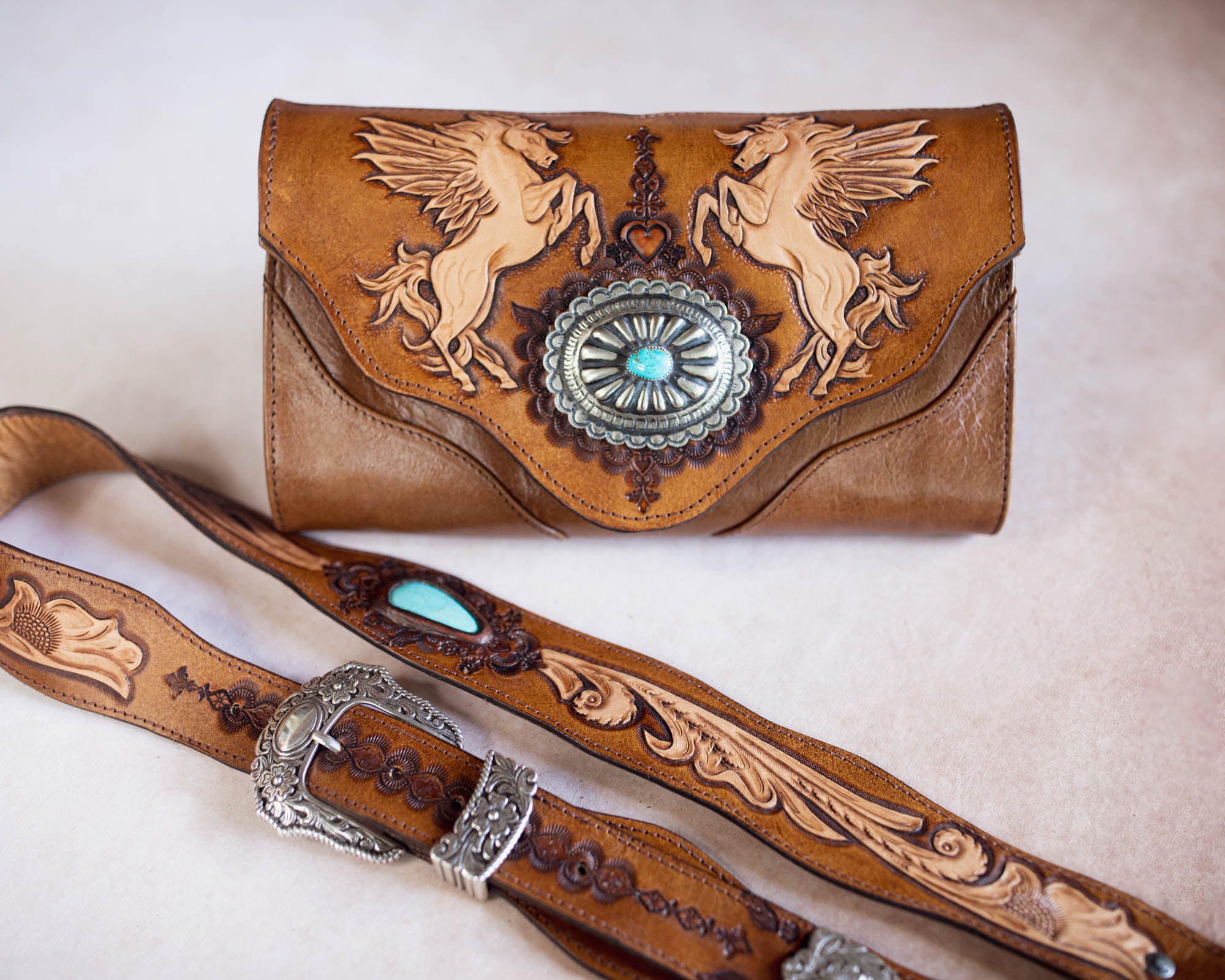Pegasus Clutch with Navajo Concho