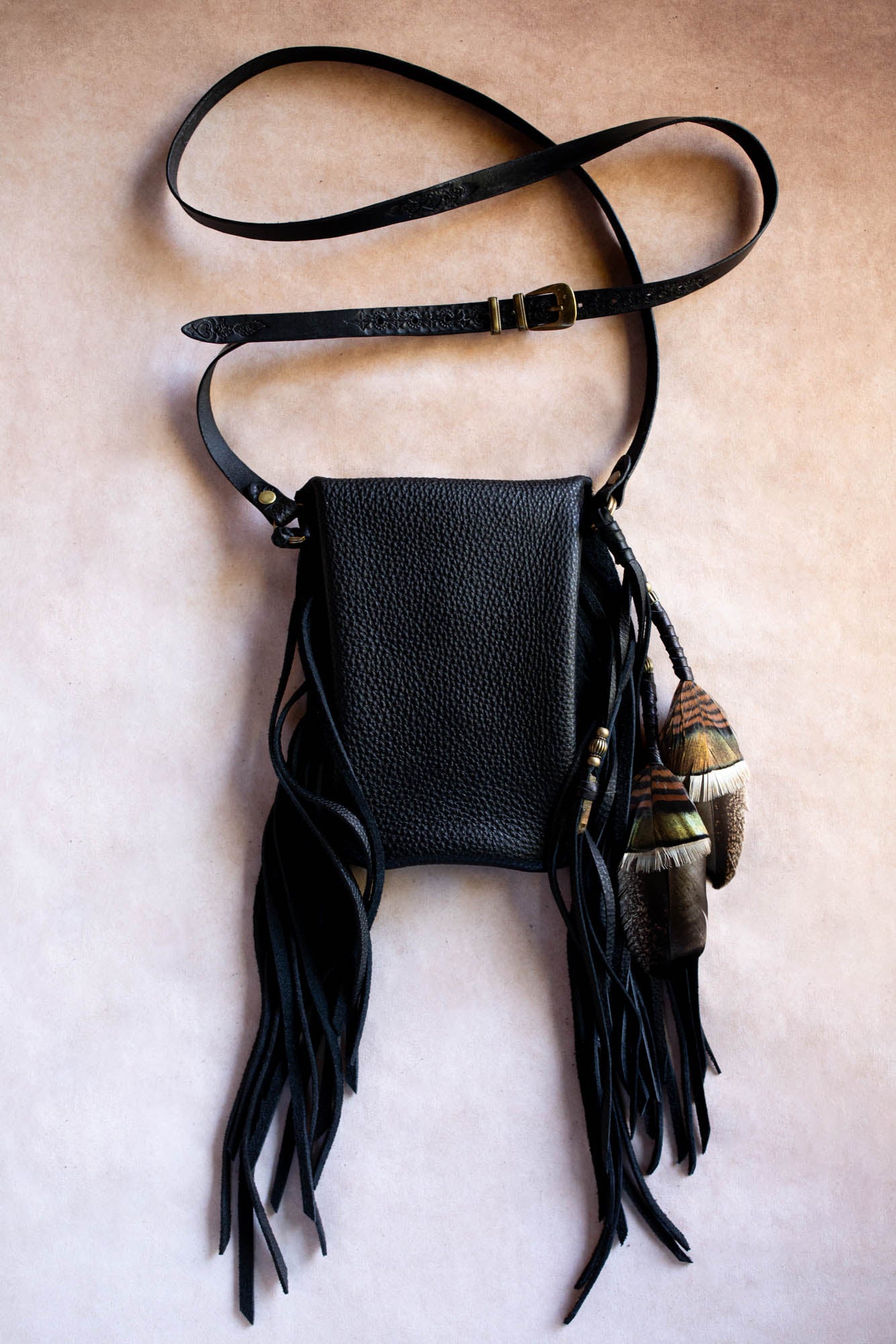 Black Magic Nomad Phone Pouch with Smoky Quartz