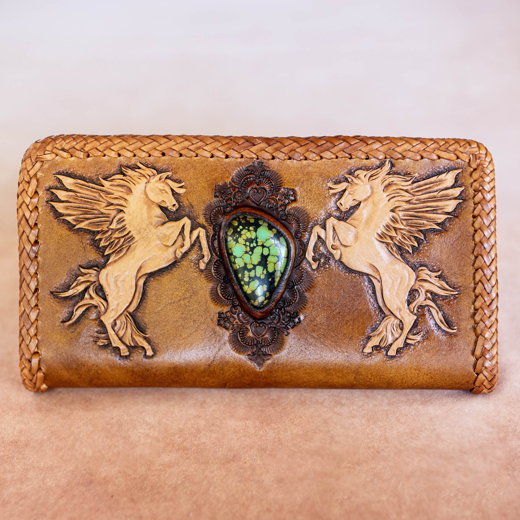 Large Pegasus Wallet with High Grade Turquoise