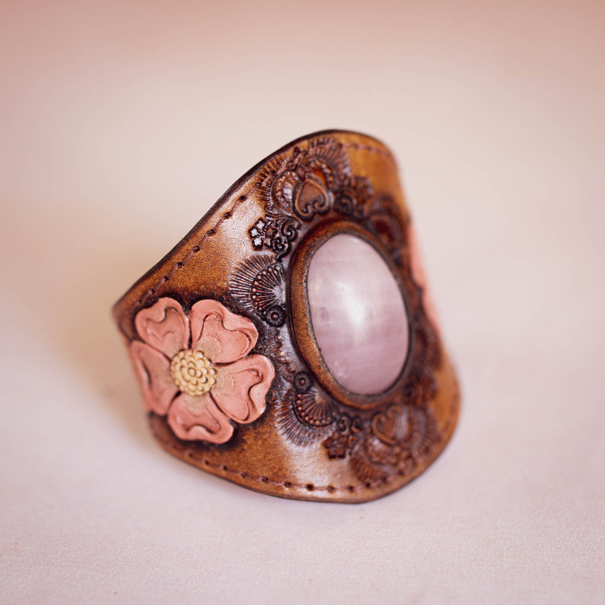 Desert Bloom Cuff with Rose Quartz