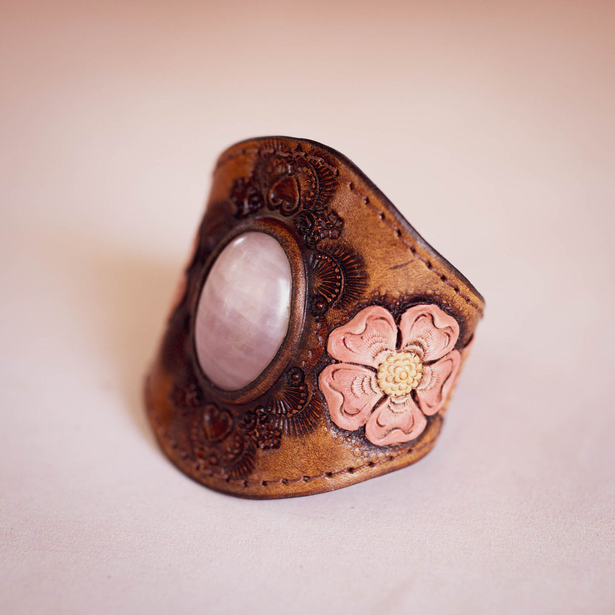 Desert Bloom Cuff with Rose Quartz