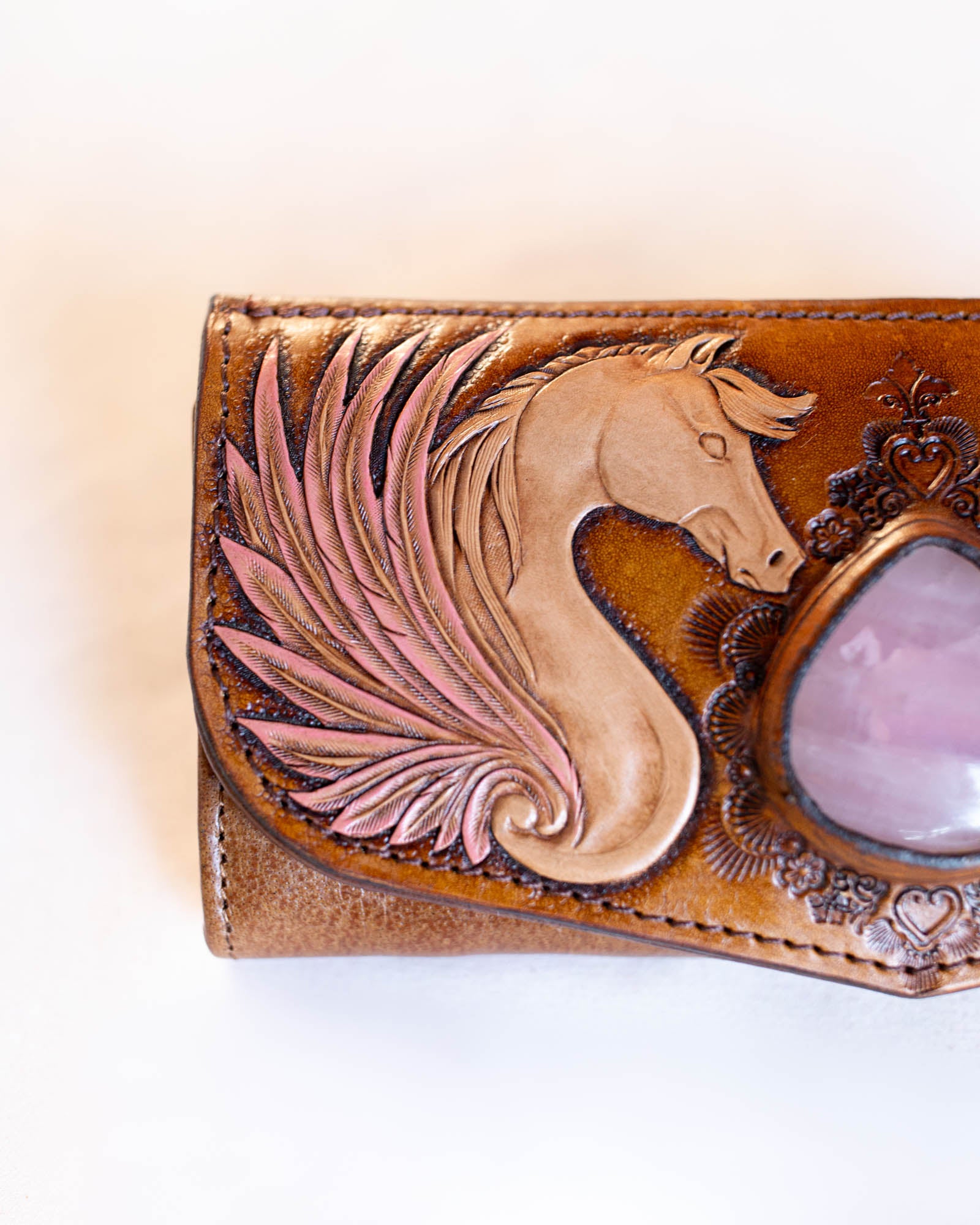 Pegasus Wallet with Rose Quartz