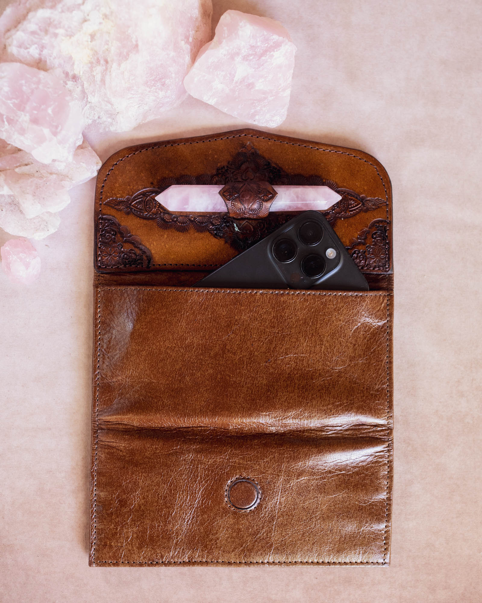 Priestess Wallet with Rose Quartz - Buffalo Girl®