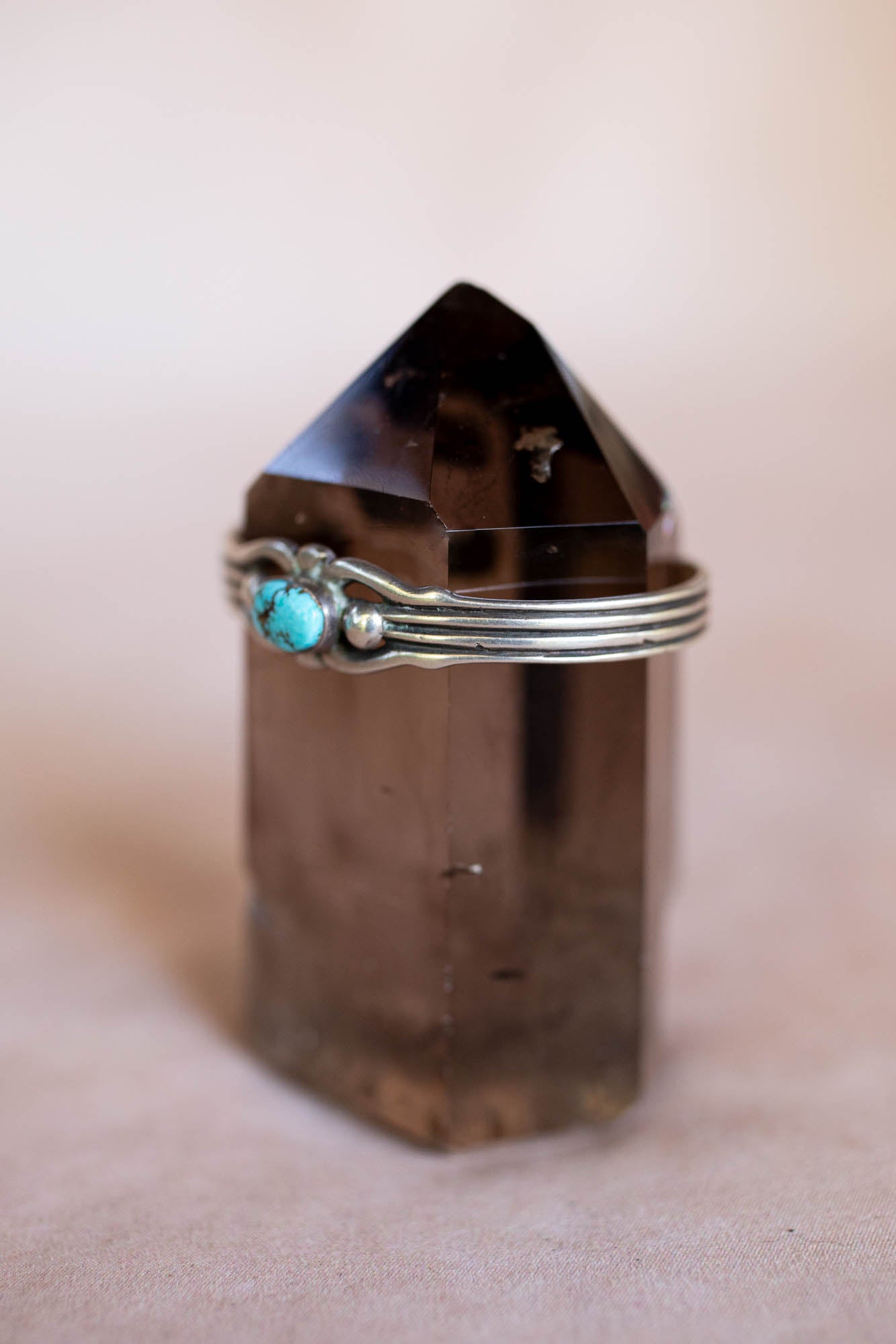 Vintage Silver Navajo Cuff with Kingman Turquoise