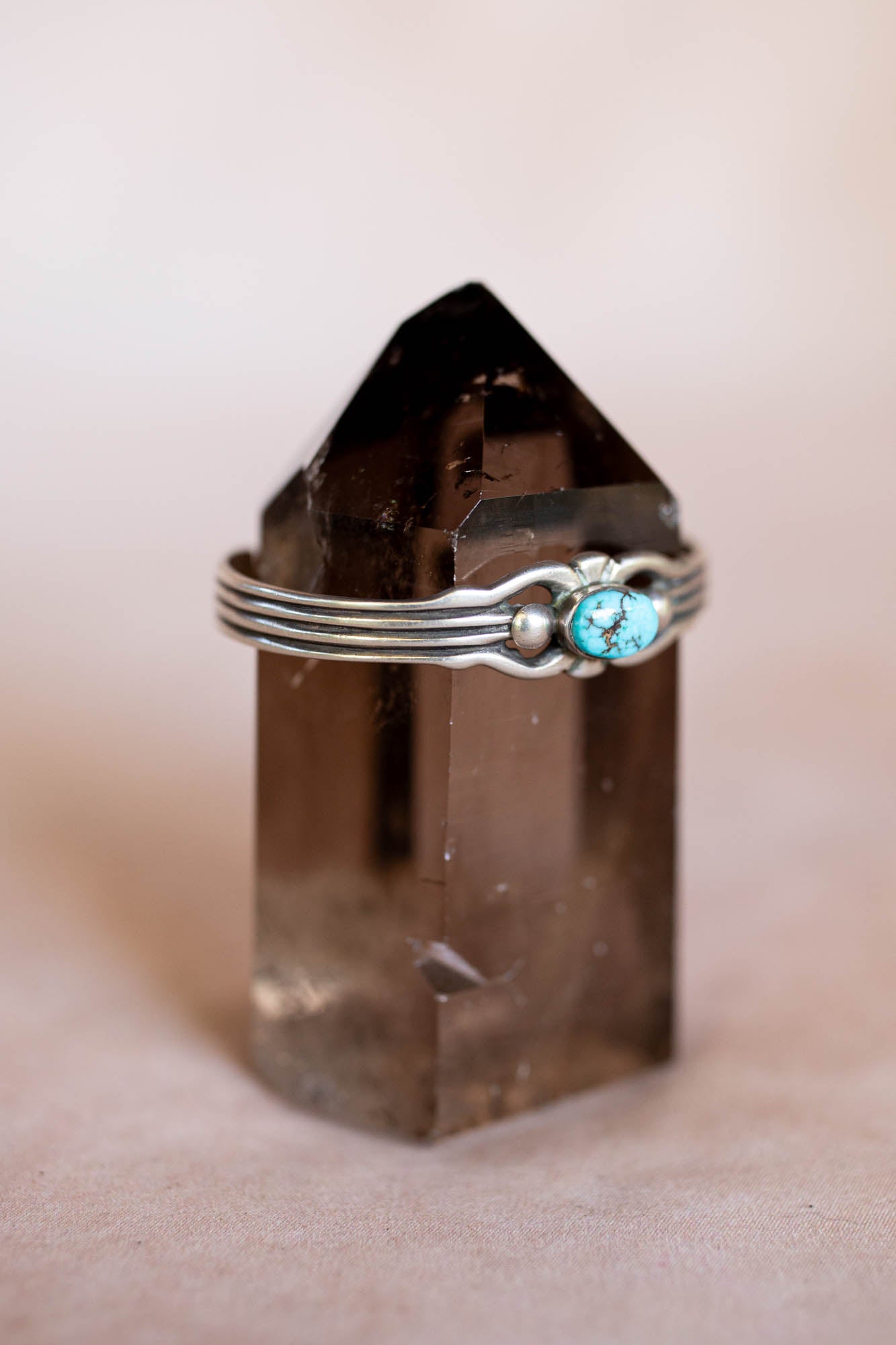 Vintage Silver Navajo Cuff with Kingman Turquoise