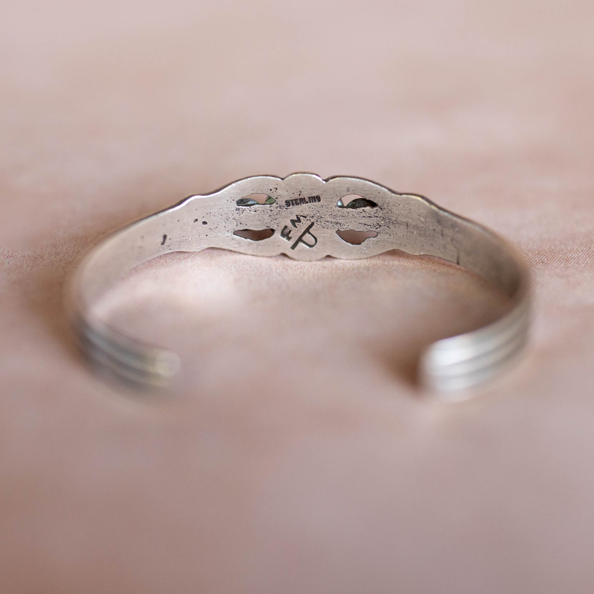 Vintage Silver Navajo Cuff with Kingman Turquoise