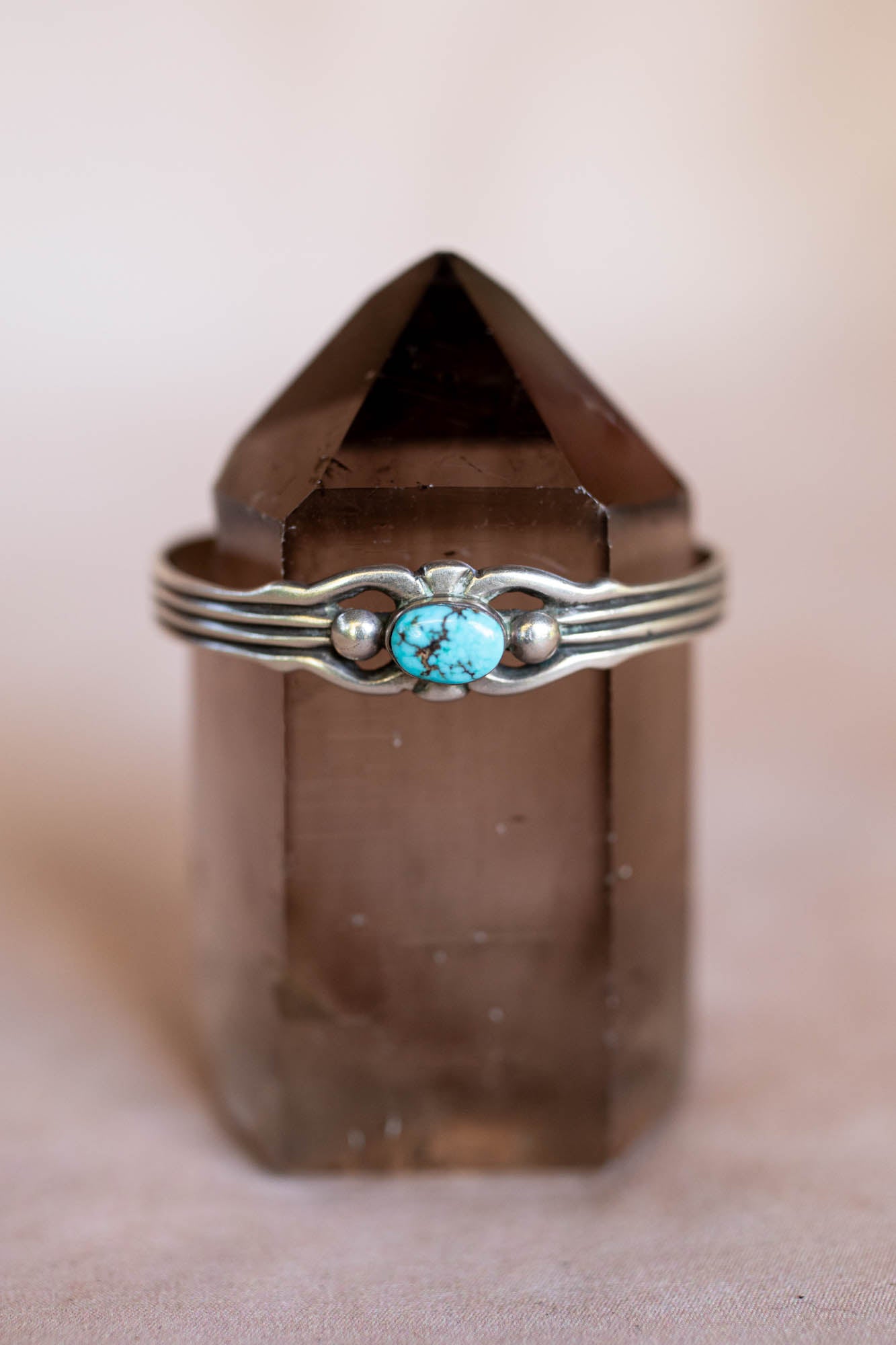 Vintage Silver Navajo Cuff with Kingman Turquoise